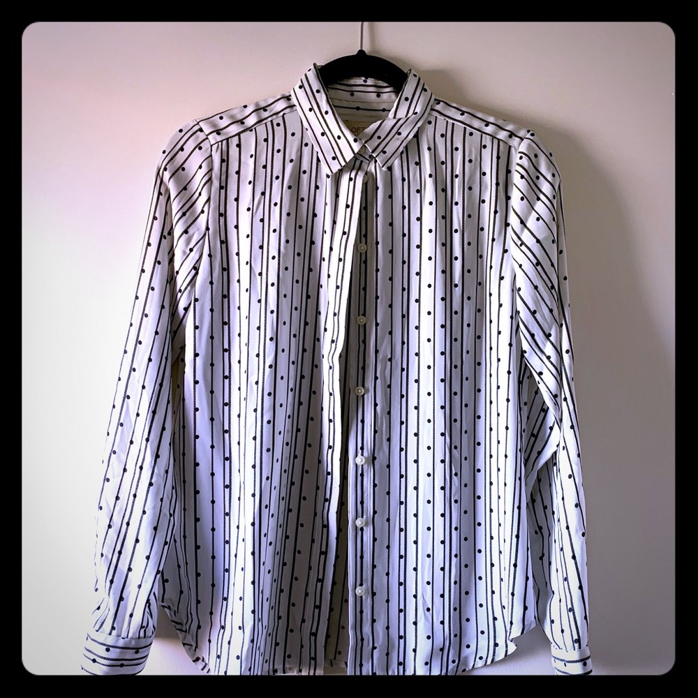 Loft striped dot blouse
